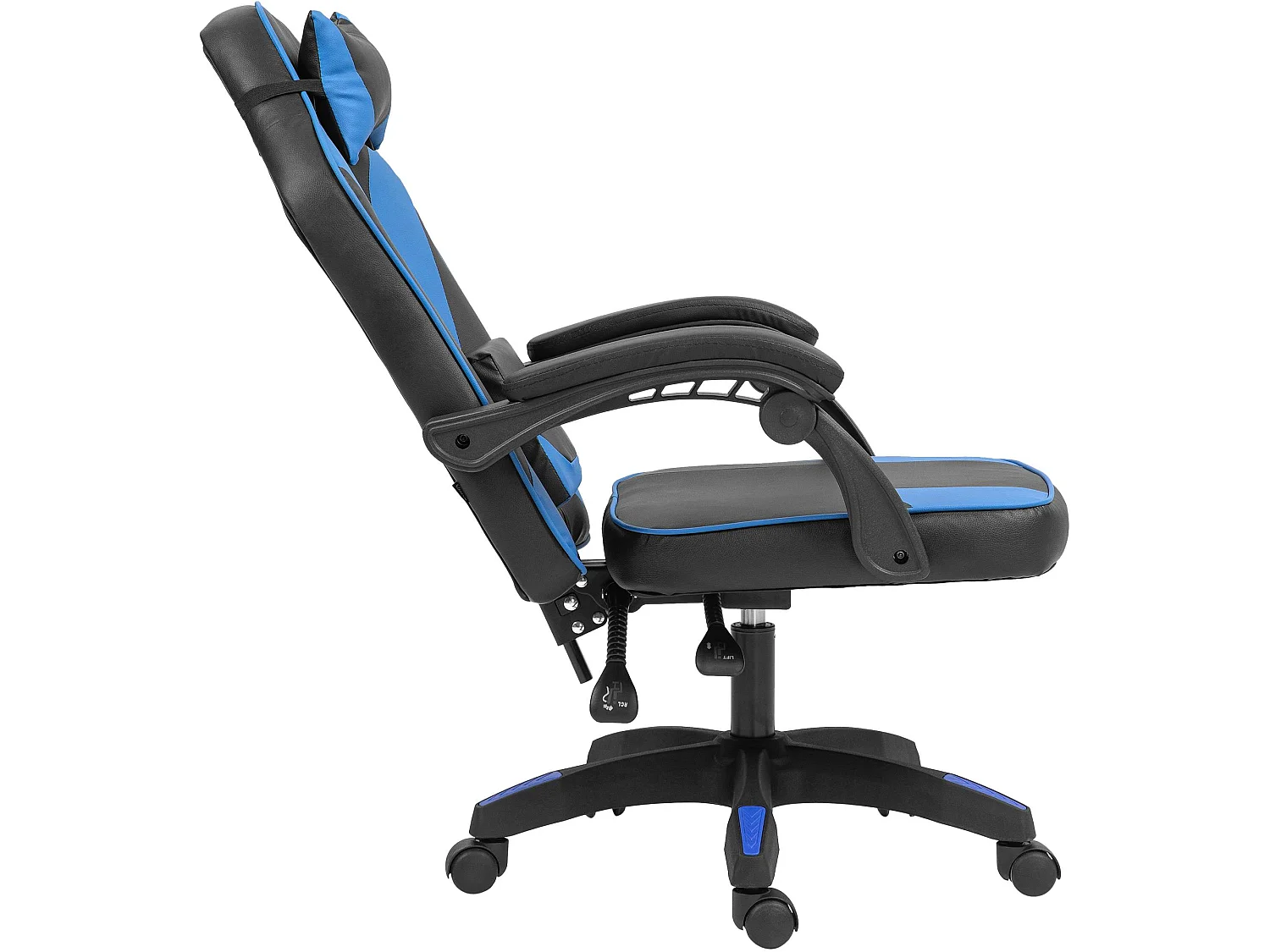 Chaise de bureau - Similicuir - Noir / Bleu - Orkney