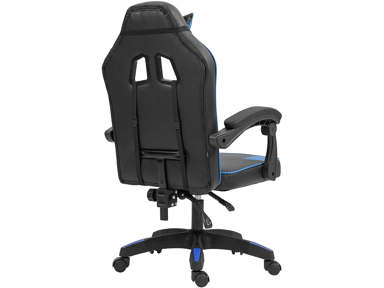 Chaise de bureau - Similicuir - Noir / Bleu - Orkney