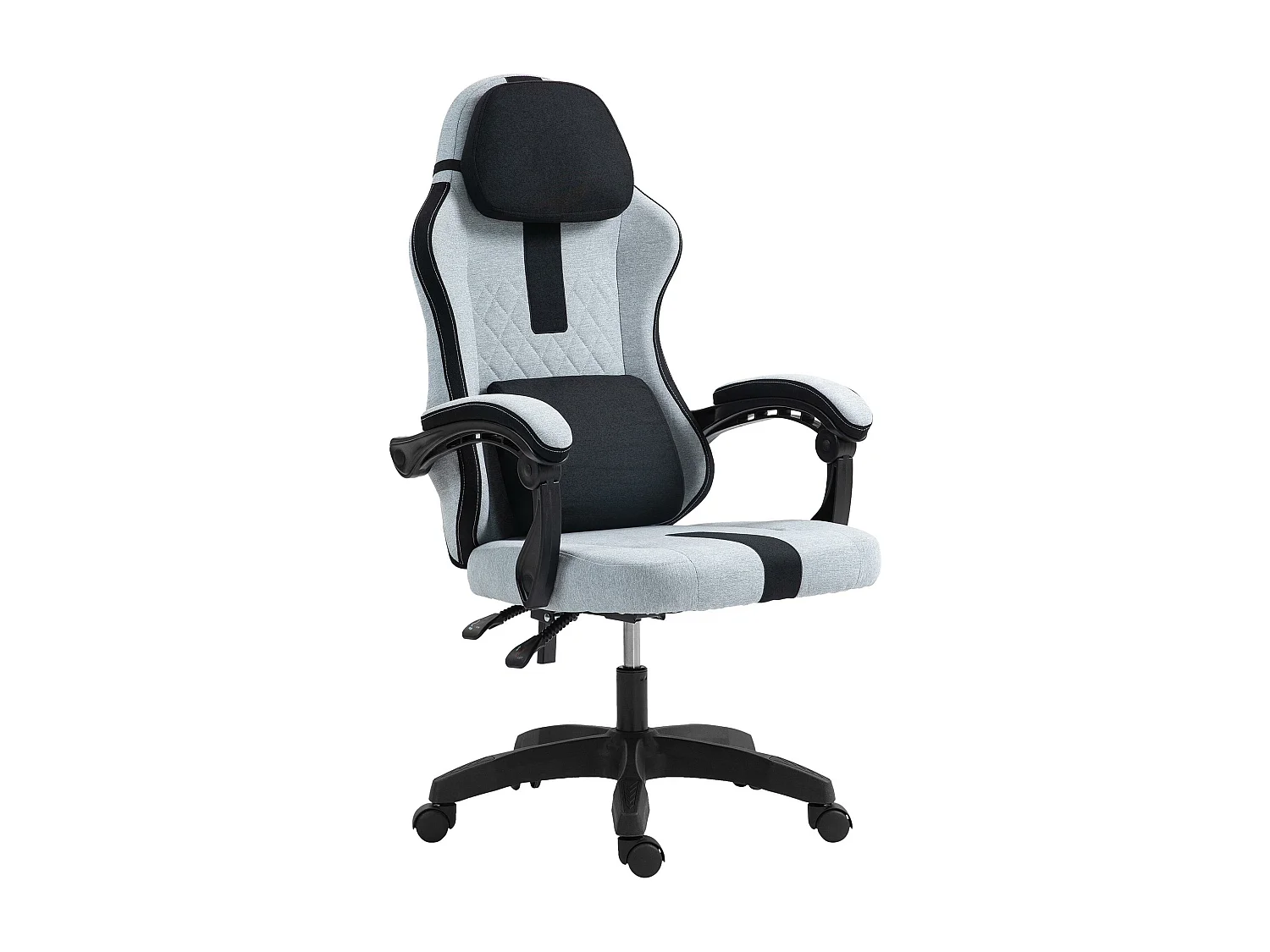 Chaise de bureau - Tissu & Plastique - Gris / Argent - Miltona