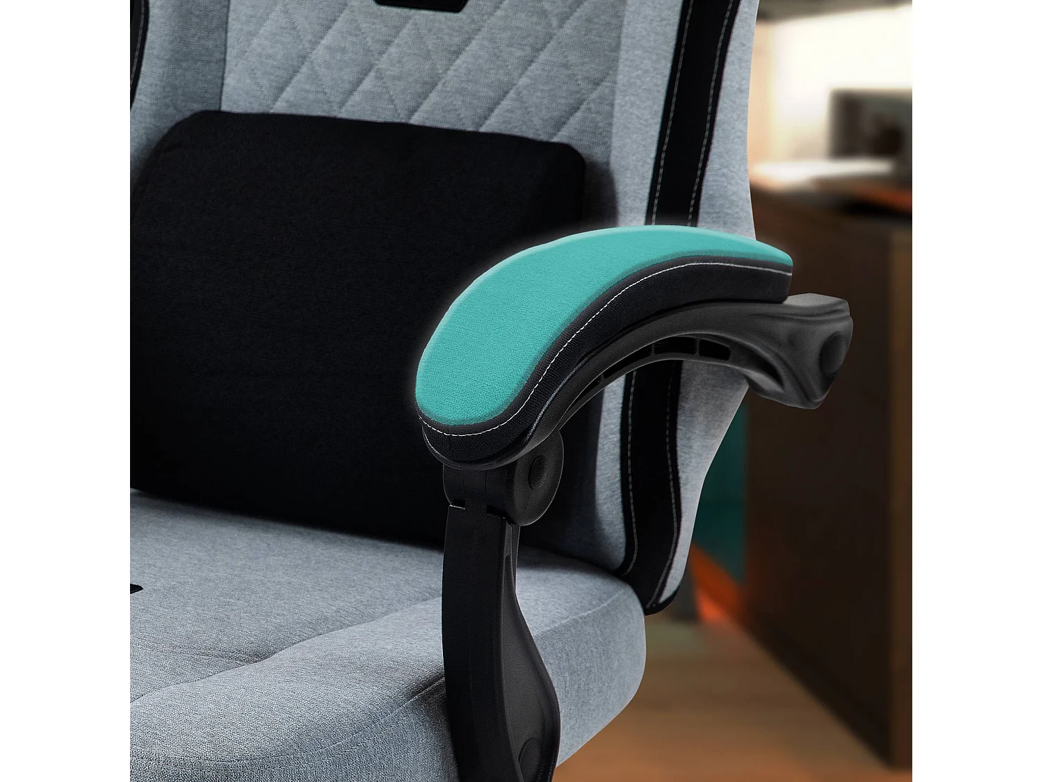 Chaise de bureau - Tissu & Plastique - Gris / Argent - Miltona