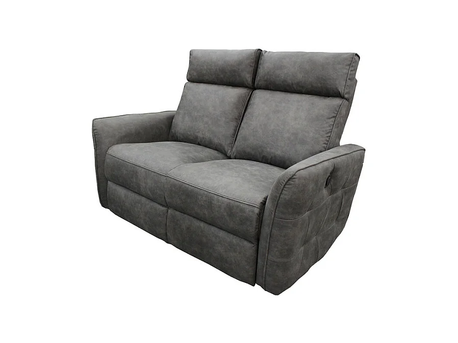 Canapé 2 places électrique relax gris anthracite Lito