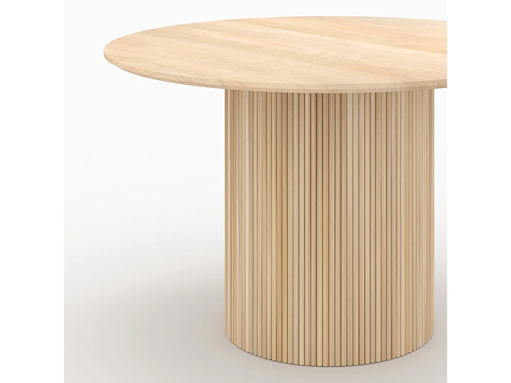 Table ronde 4 personnes en bois de manguier D120 cm - Agathe