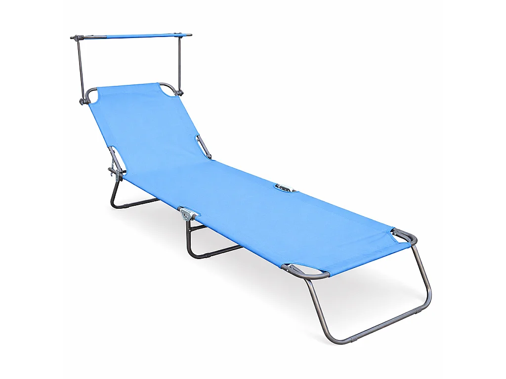 Sonnenliege Liegestuhl klappbar Gartenliege Dach