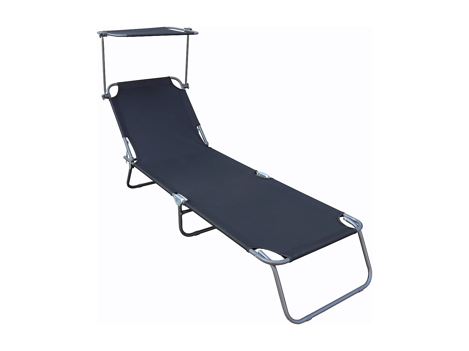 Sun lounger Dach Anthracite L. 185 x H. 24 x W. 55 cm