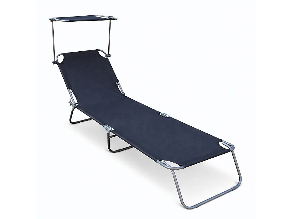 Sun lounger Dach Anthracite L. 185 x H. 24 x W. 55 cm