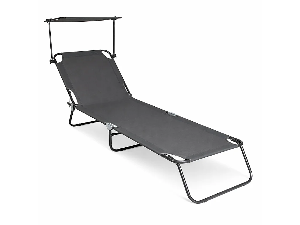 Sun lounger Dach Gray L. 185 x H. 24 x W. 55 cm