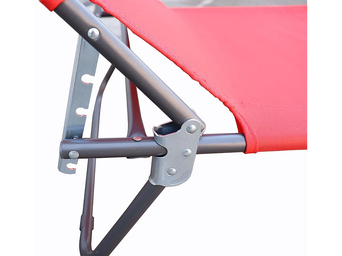 Sun lounger Dach Red L. 185 x H. 24 x W. 55 cm