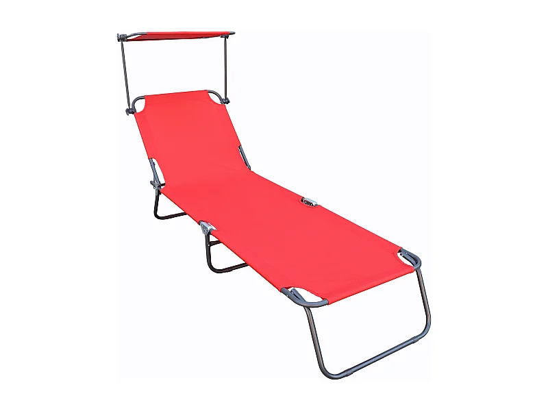 Sun lounger Dach Red L. 185 x H. 24 x W. 55 cm