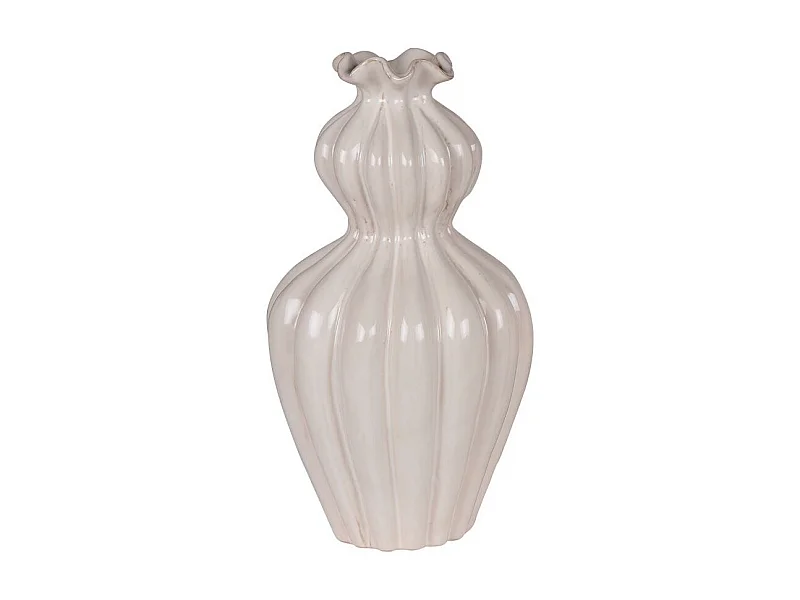 Vase Collerette beige 16,5x29 cm