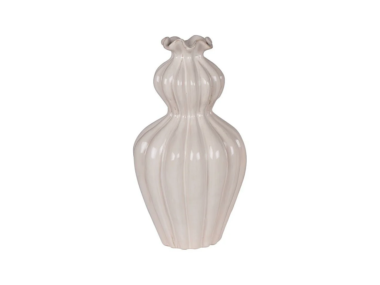 Vase Collerette beige 16,5x29 cm