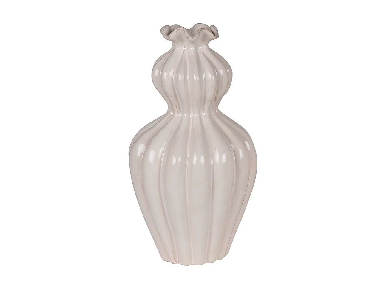 Vase Collerette beige 16,5x29 cm