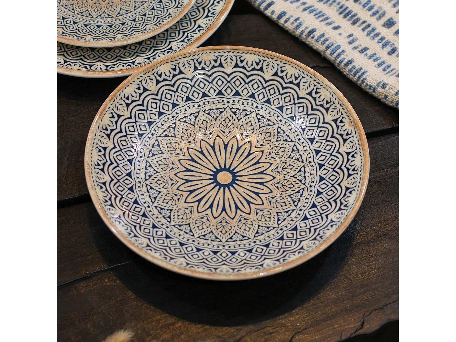 Novastyl - Lot 6 Assiettes Calottes Byzance 21cm En Porcelaine