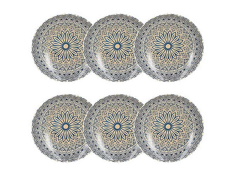 Novastyl - Lot 6 Assiettes Calottes Byzance 21cm En Porcelaine
