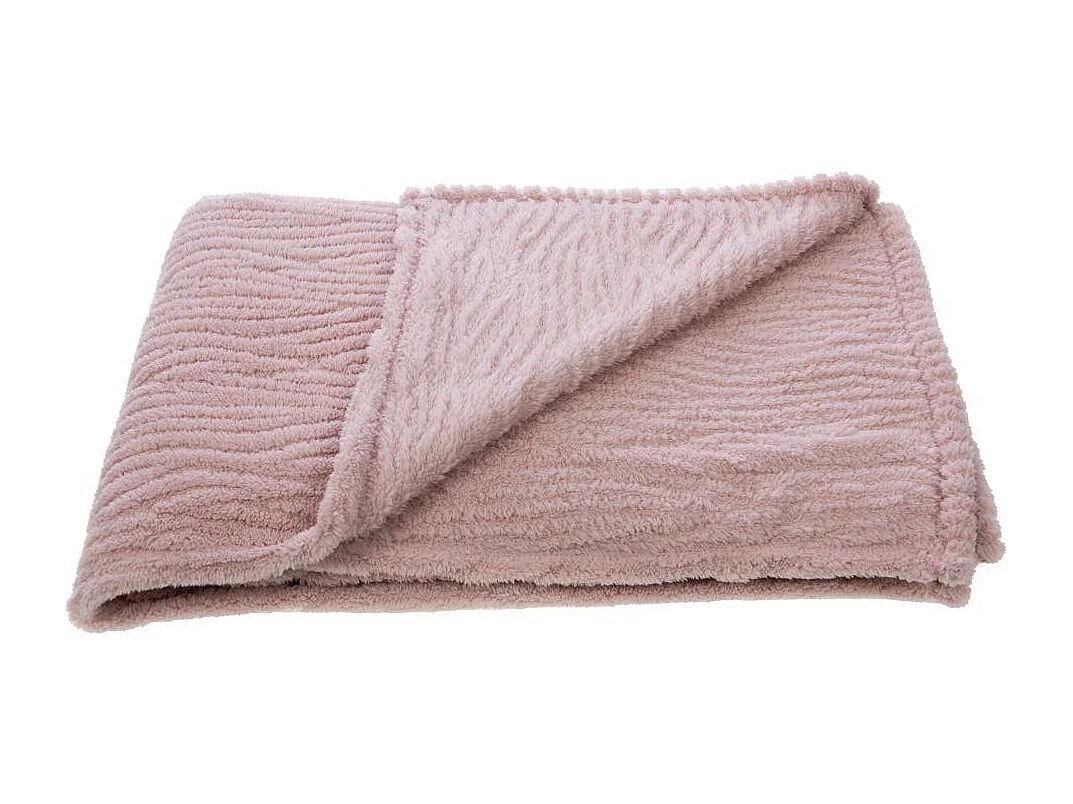 Plaid Cocoon vieux rose 130x170 cm