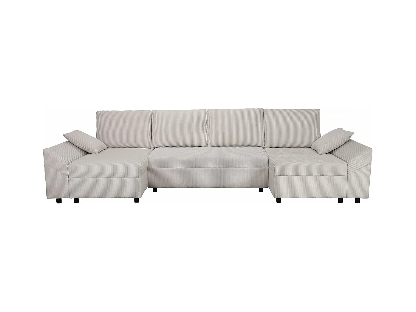 Panorama-Ecksofa aus Cord "Vaugirard II" - 5-Sitzer - Beige