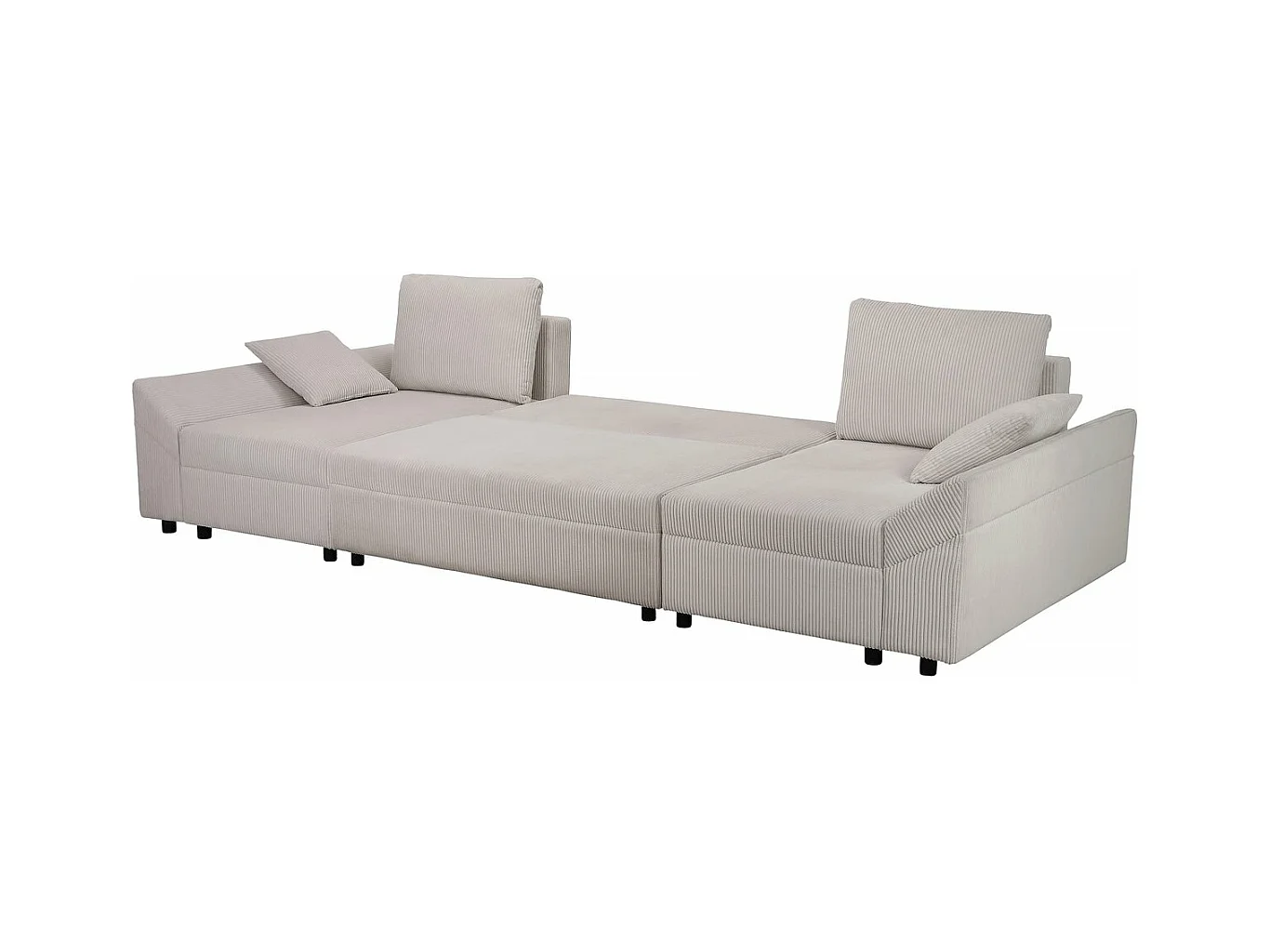 Panorama-Ecksofa aus Cord "Vaugirard II" - 5-Sitzer - Beige