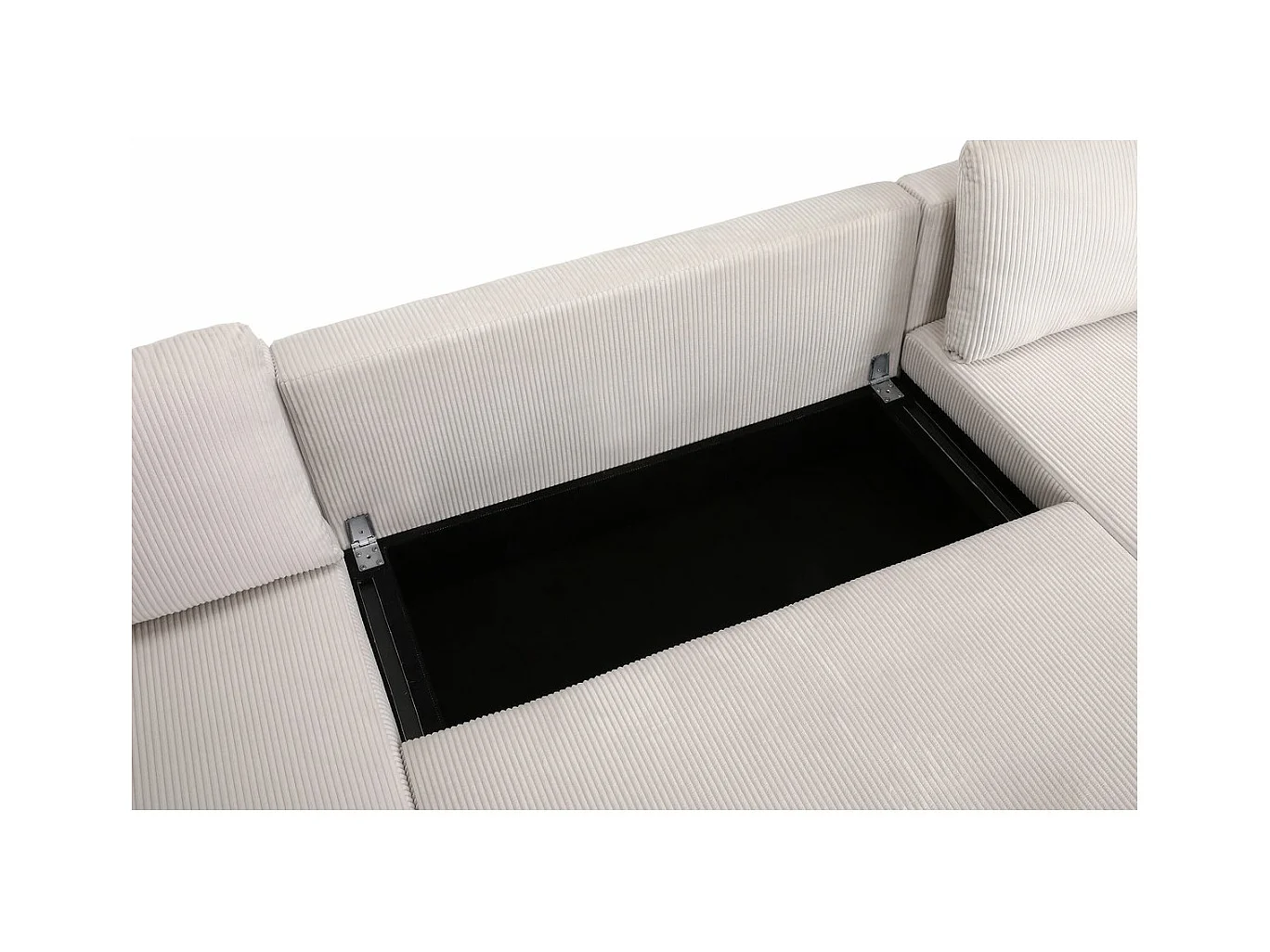 Panorama-Ecksofa aus Cord "Vaugirard II" - 5-Sitzer - Beige