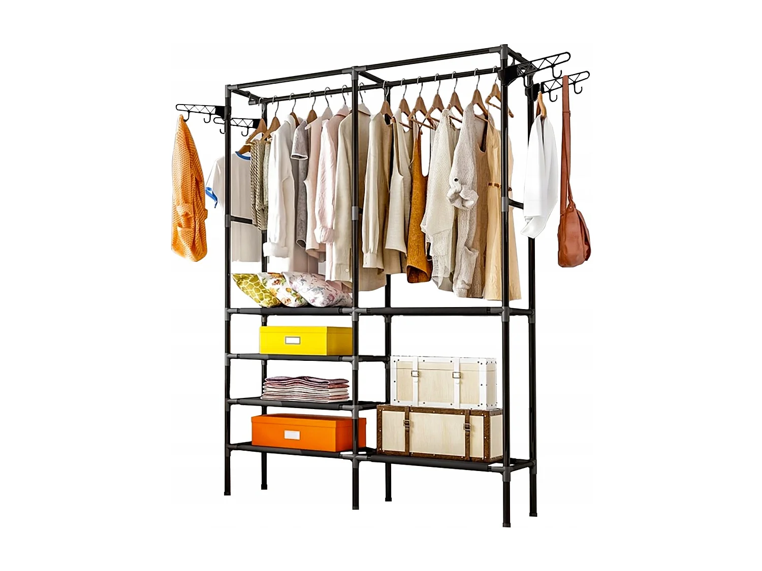 Penderie - double porte manteaux 173 x 36 x 108 cm