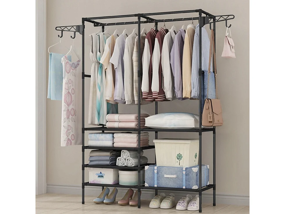 Penderie - double porte manteaux 173 x 36 x 108 cm