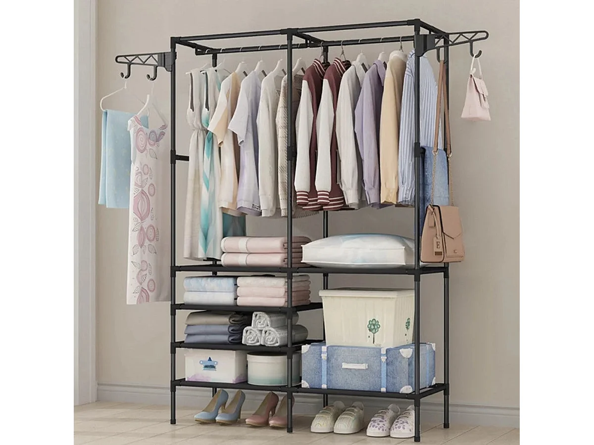 Penderie - double porte manteaux 173 x 36 x 108 cm