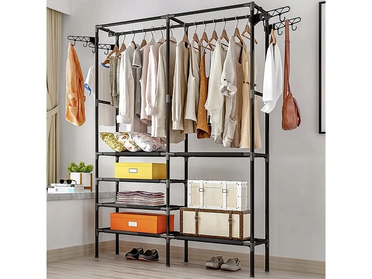 Penderie - double porte manteaux 173 x 36 x 108 cm