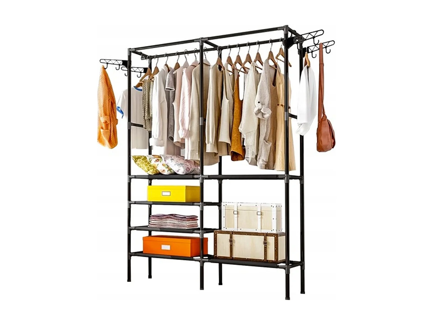 Penderie - double porte manteaux 173 x 36 x 108 cm