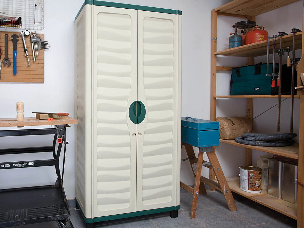 Armadio in PVC BALI - 0.74 x 0.43 x 1.57 m - Verde e Beige