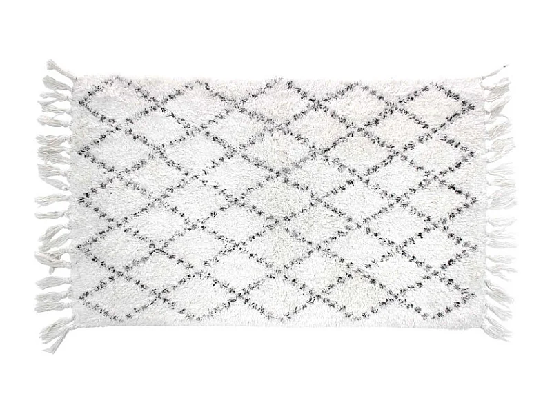 Tapis de Bain à Franges "Latika" 50x80cm Blanc