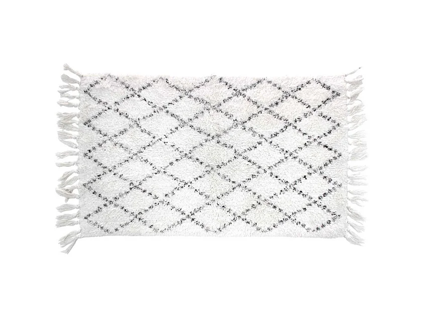 Tapis de Bain à Franges "Latika" 50x80cm Blanc