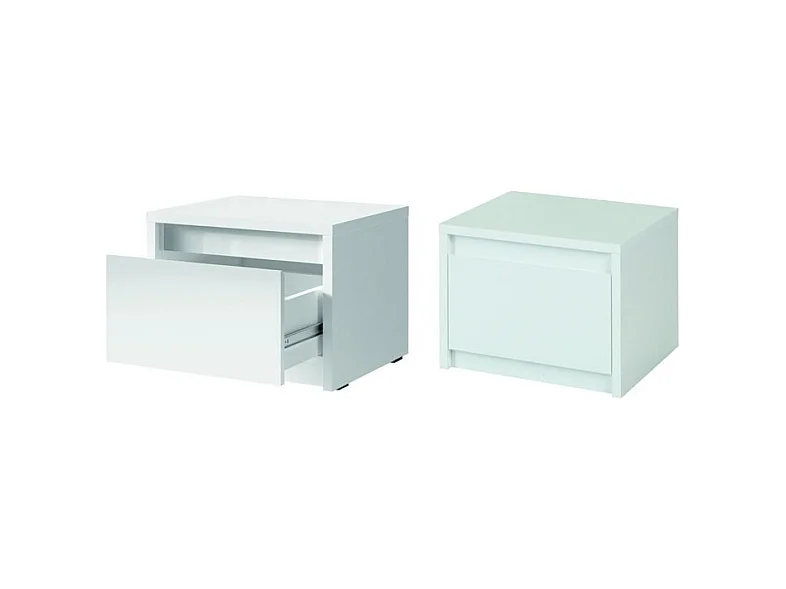 Slaapkamerset VERONA: Bed 180 cm, dressoir met 3 laden, nachtkastjes, kledingkast met 4 deuren, hoogglans wit