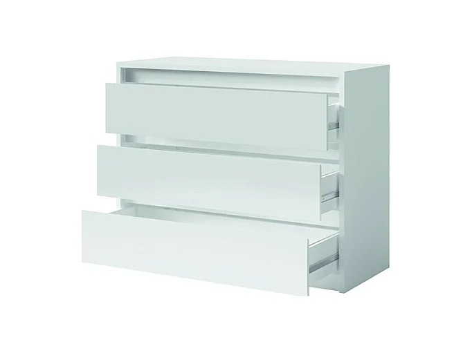 Slaapkamerset VERONA: Bed 180 cm, dressoir met 3 laden, nachtkastjes, kledingkast met 4 deuren, hoogglans wit