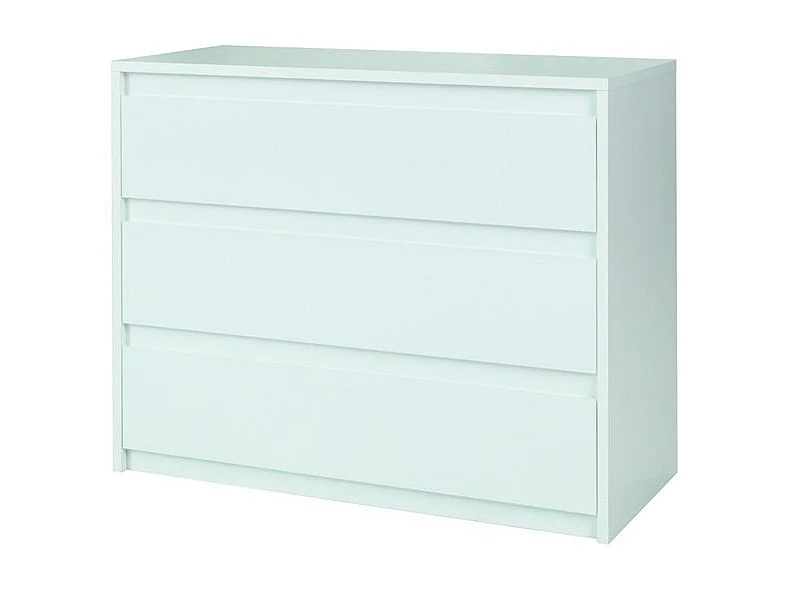 Ensemble chambre VERONA : Lit 180 cm, commode 3 tiroirs, tables de chevet, armoire 4 portes, blanc brillant