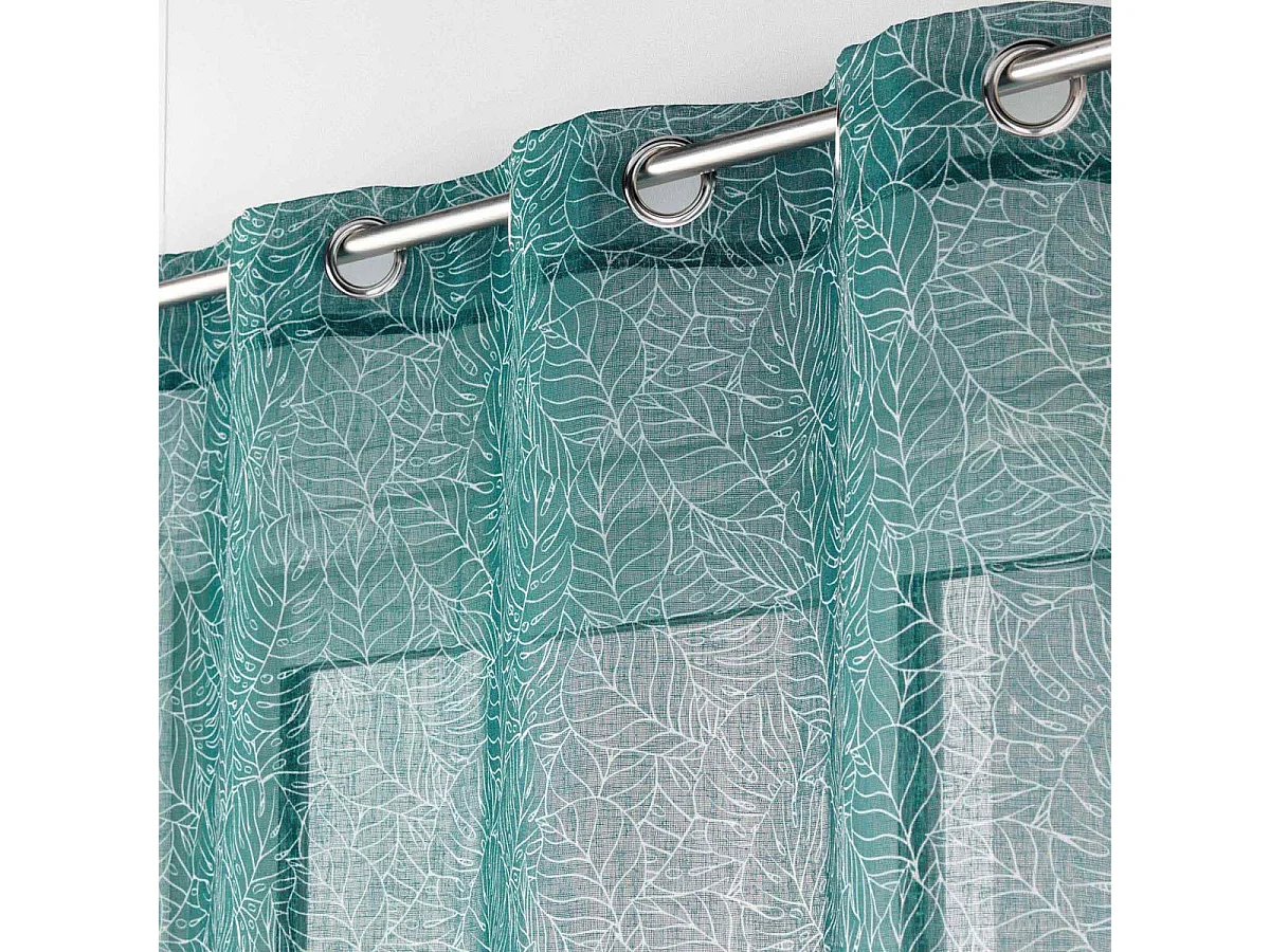 Rideau Voilage à Œillets Imprimé "Solea" 140x240cm Bleu