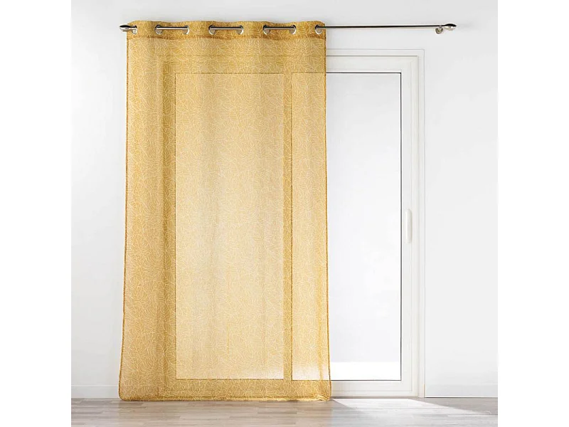 Rideau Voilage à Œillets Imprimé "Solea" 140x240cm Jaune