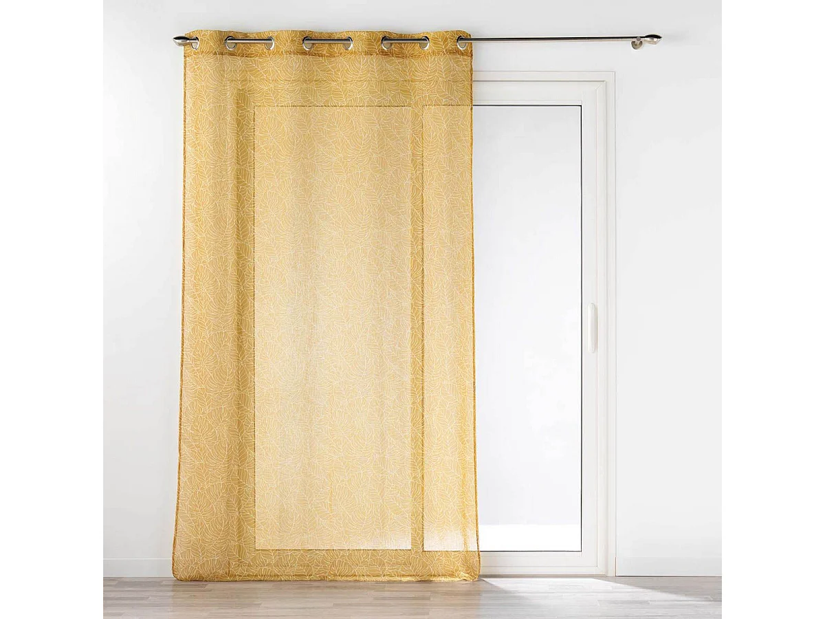 Rideau Voilage à Œillets Imprimé "Solea" 140x240cm Jaune
