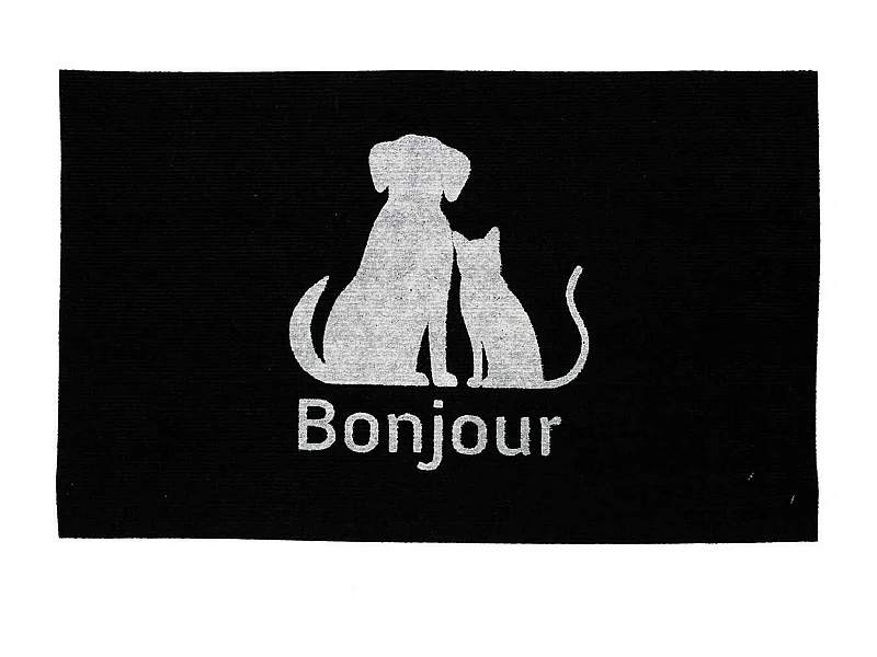 Tapis Imprimé Phosphorescent "Benji" 45x70cm Noir