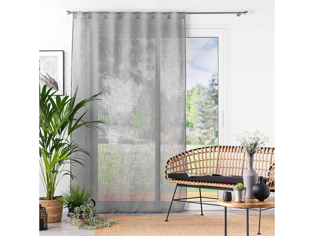 Rideau Voilage à Passants "Haltona" 140x240cm Gris