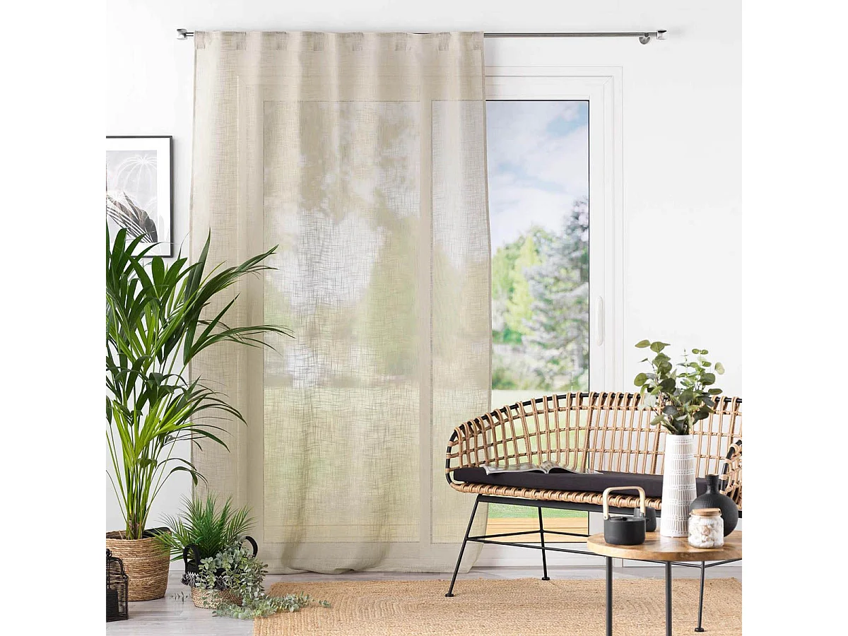 Rideau Voilage à Passants "Haltona" 140x240cm Noisette