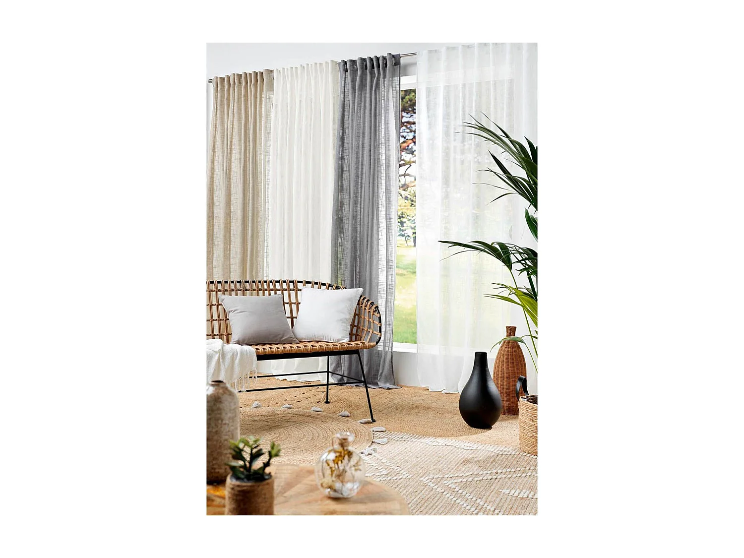 Rideau Voilage à Passants "Haltona" 140x240cm Blanc