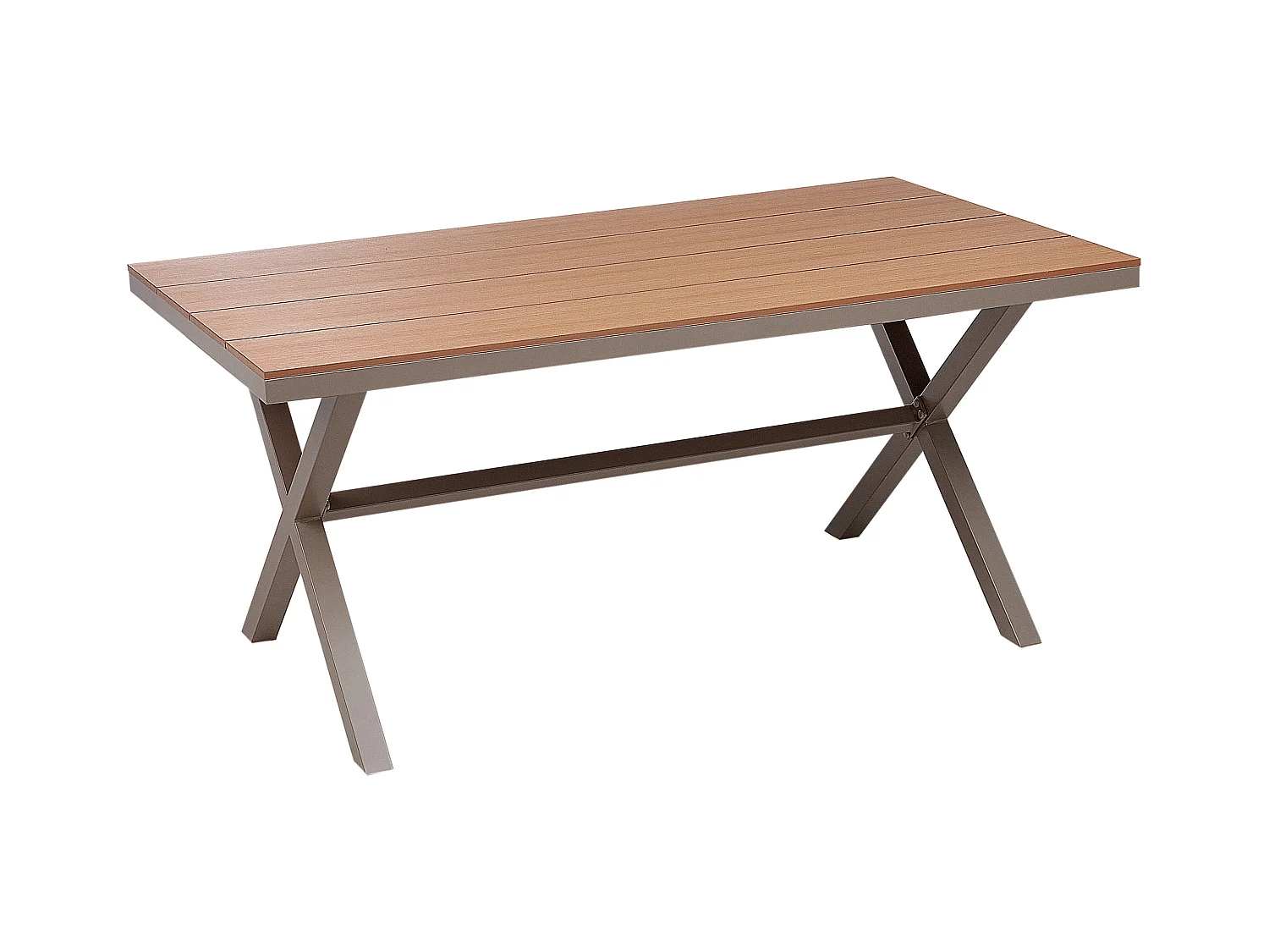 Table de salle à manger de jardin TIANO 160 cm 90 cm Métal Taupe