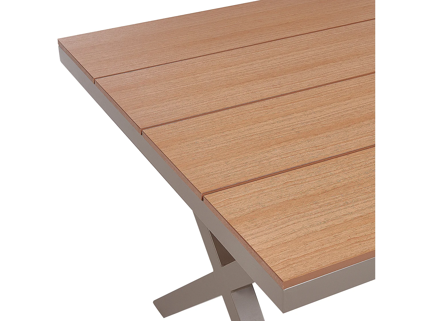 Table de salle à manger de jardin TIANO 160 cm 90 cm Métal Taupe