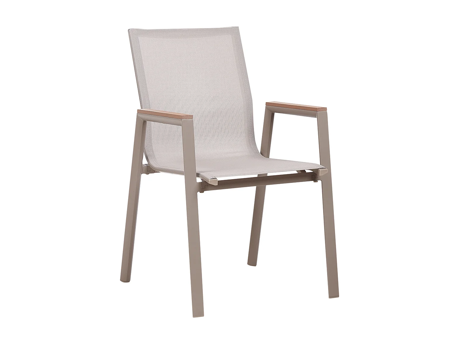 Lot de 4 chaises de jardin TIANO Métal Taupe