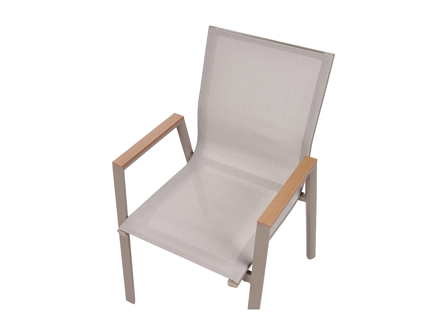 Lot de 4 chaises de jardin TIANO Métal Taupe