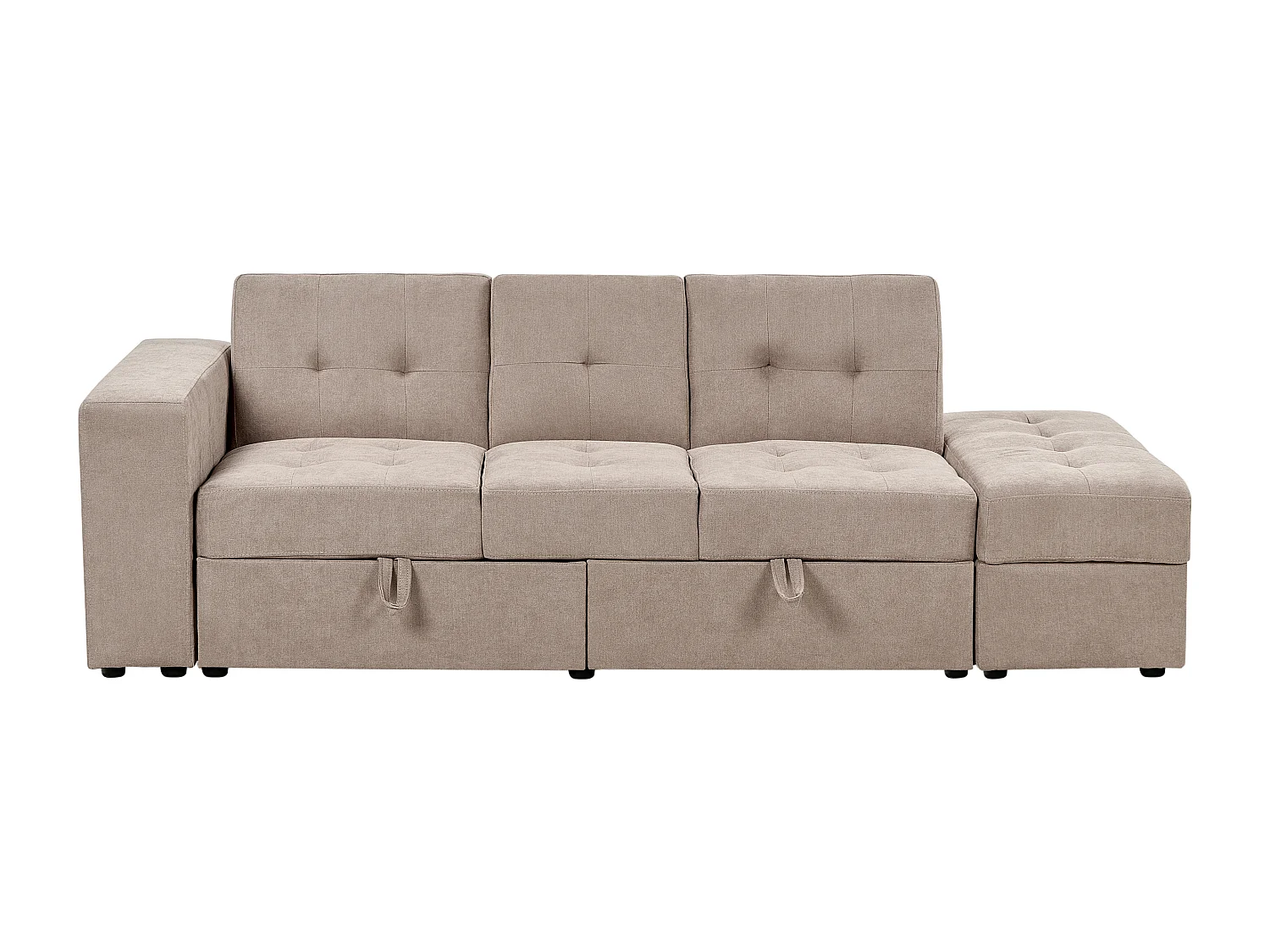 Sofa rozkładana FALSTER Jasnobrązowy ze schowkiem dla 3 osób