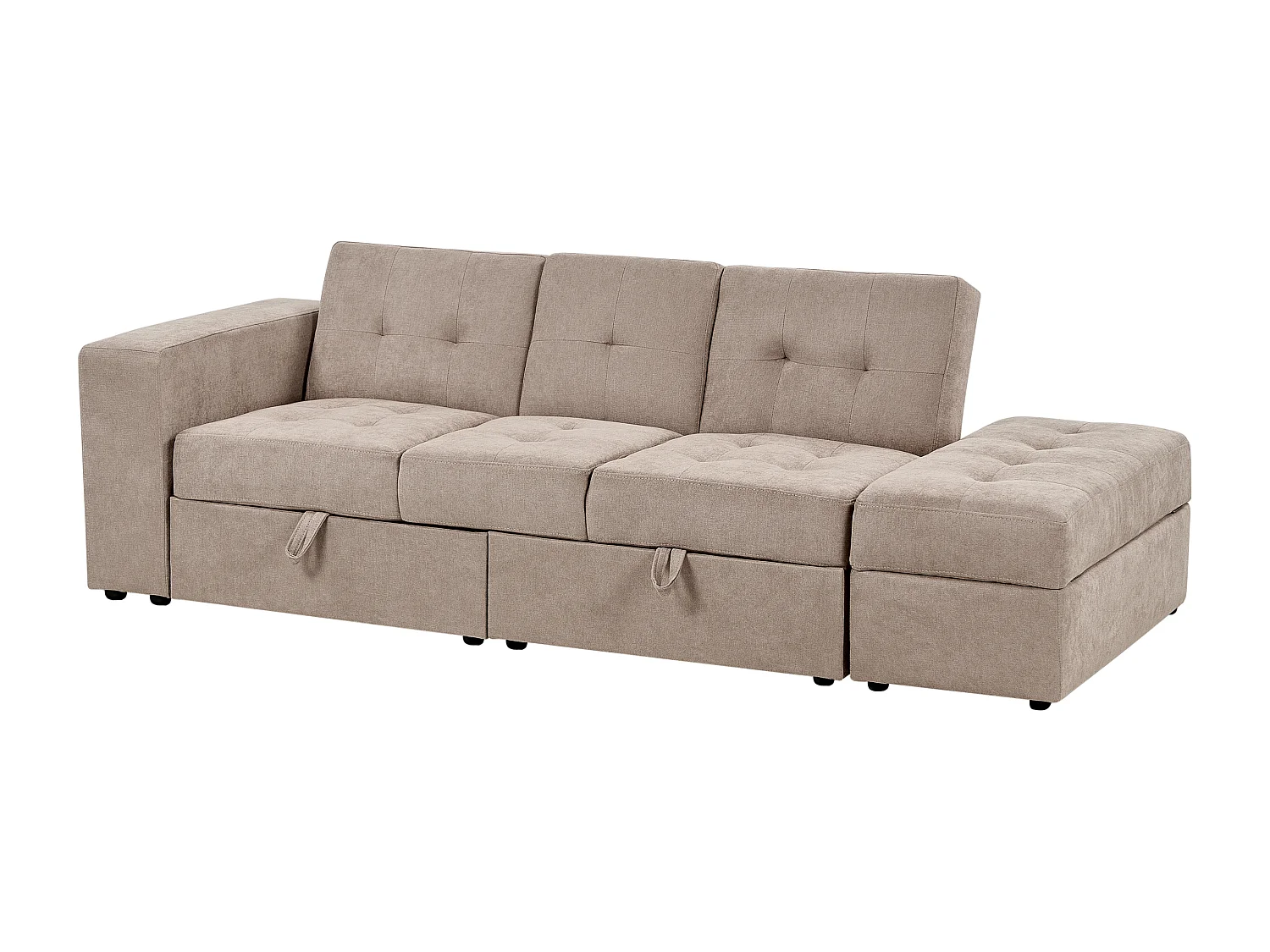 Sofa rozkładana FALSTER Jasnobrązowy ze schowkiem dla 3 osób