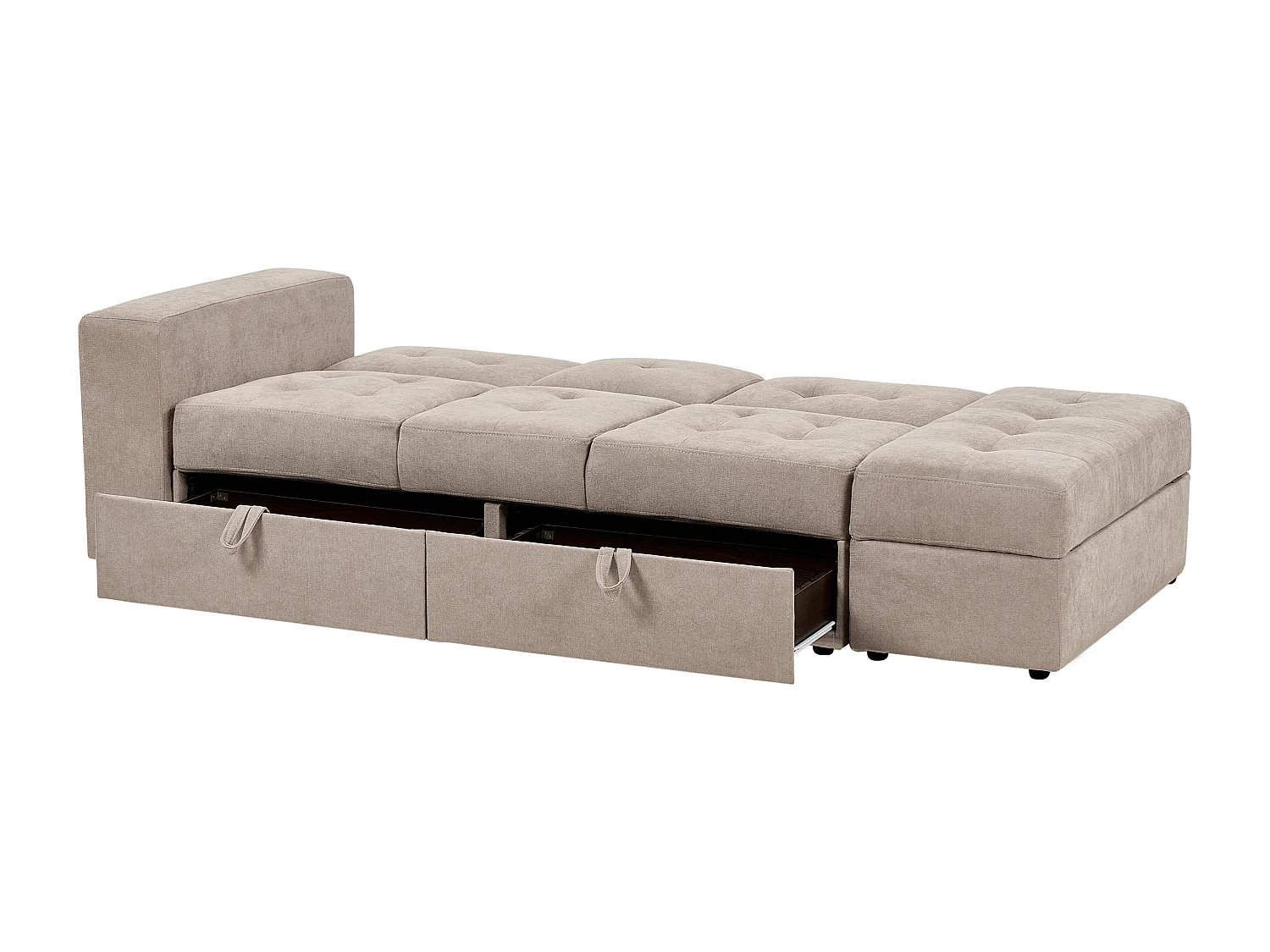 Sofa rozkładana FALSTER Jasnobrązowy ze schowkiem dla 3 osób