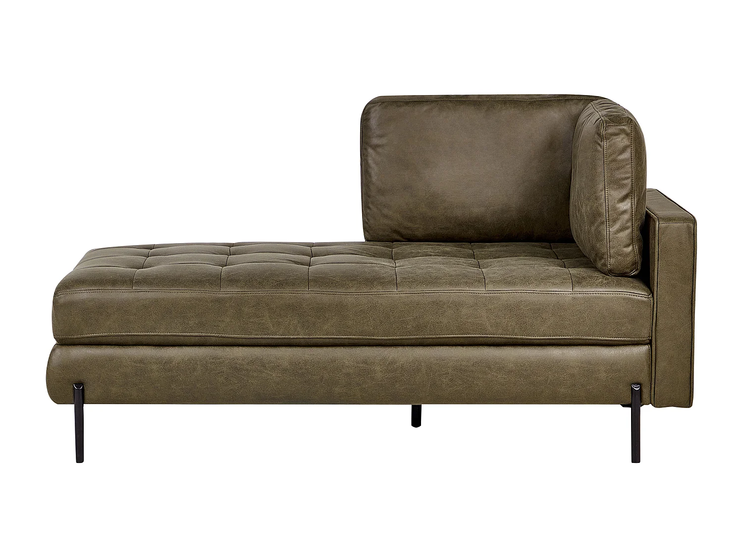 Chaise longue à direita REBAIS Pele sintética Verde