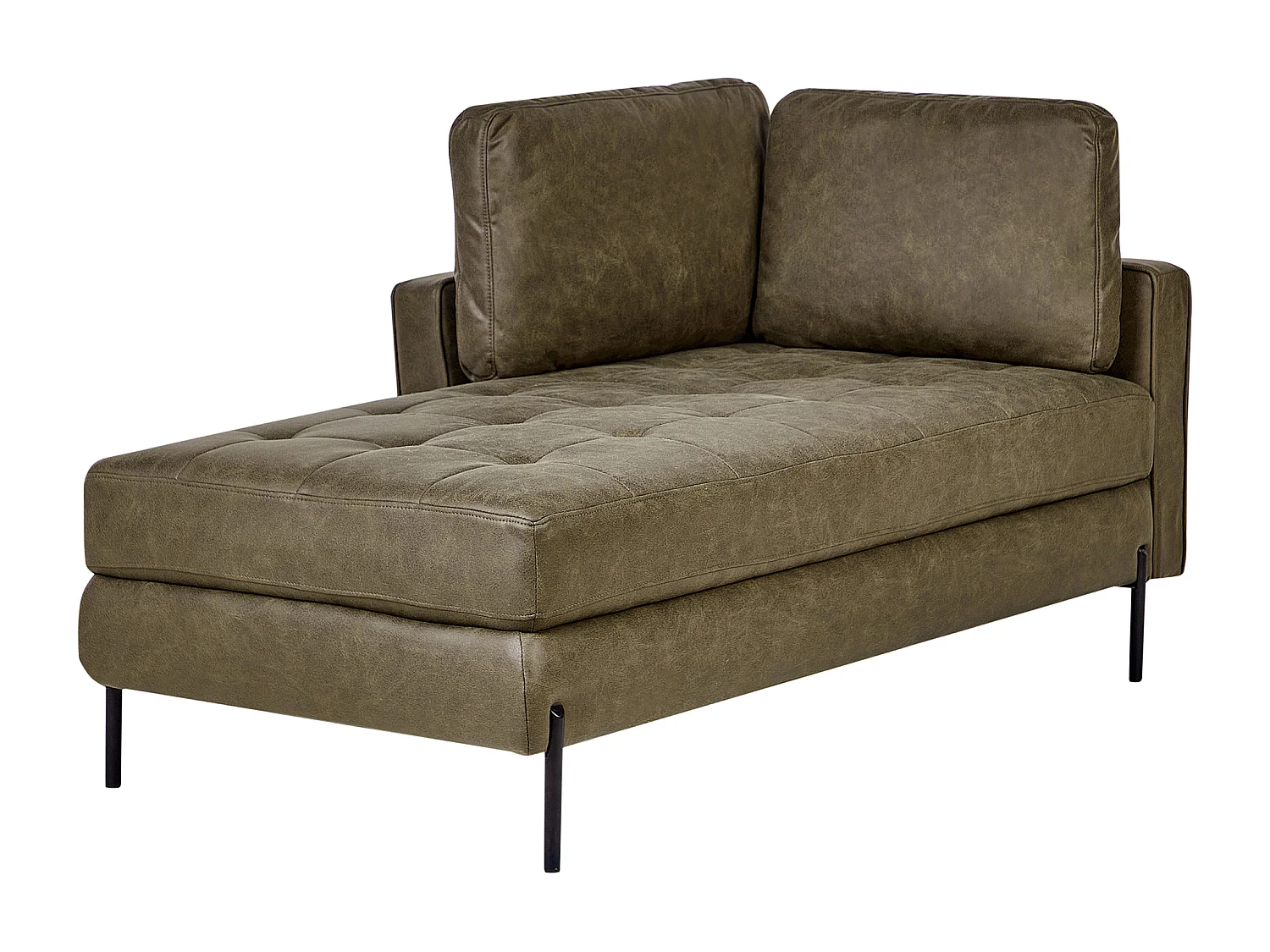 Chaise longue à direita REBAIS Pele sintética Verde