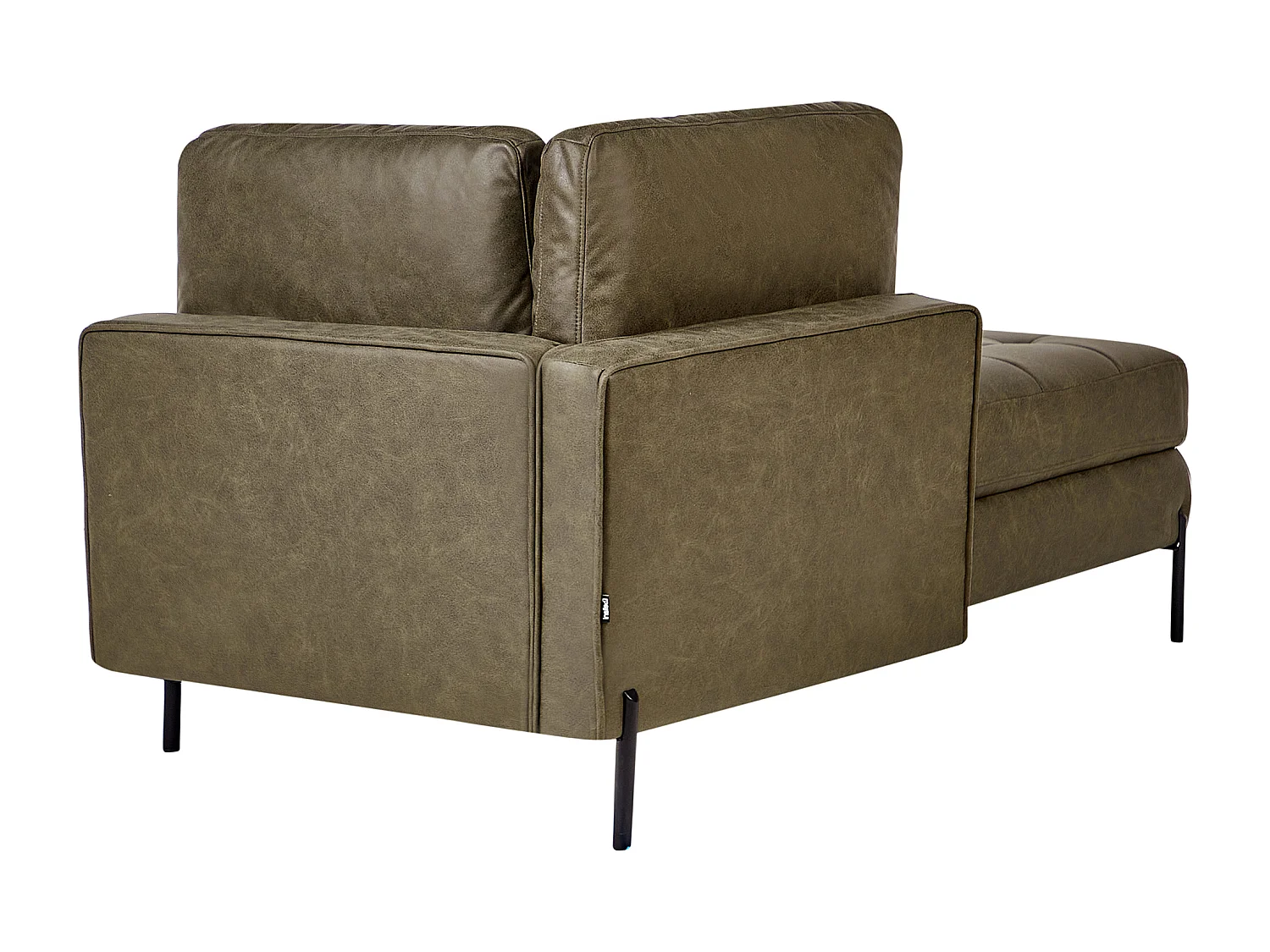 Chaise longue à direita REBAIS Pele sintética Verde