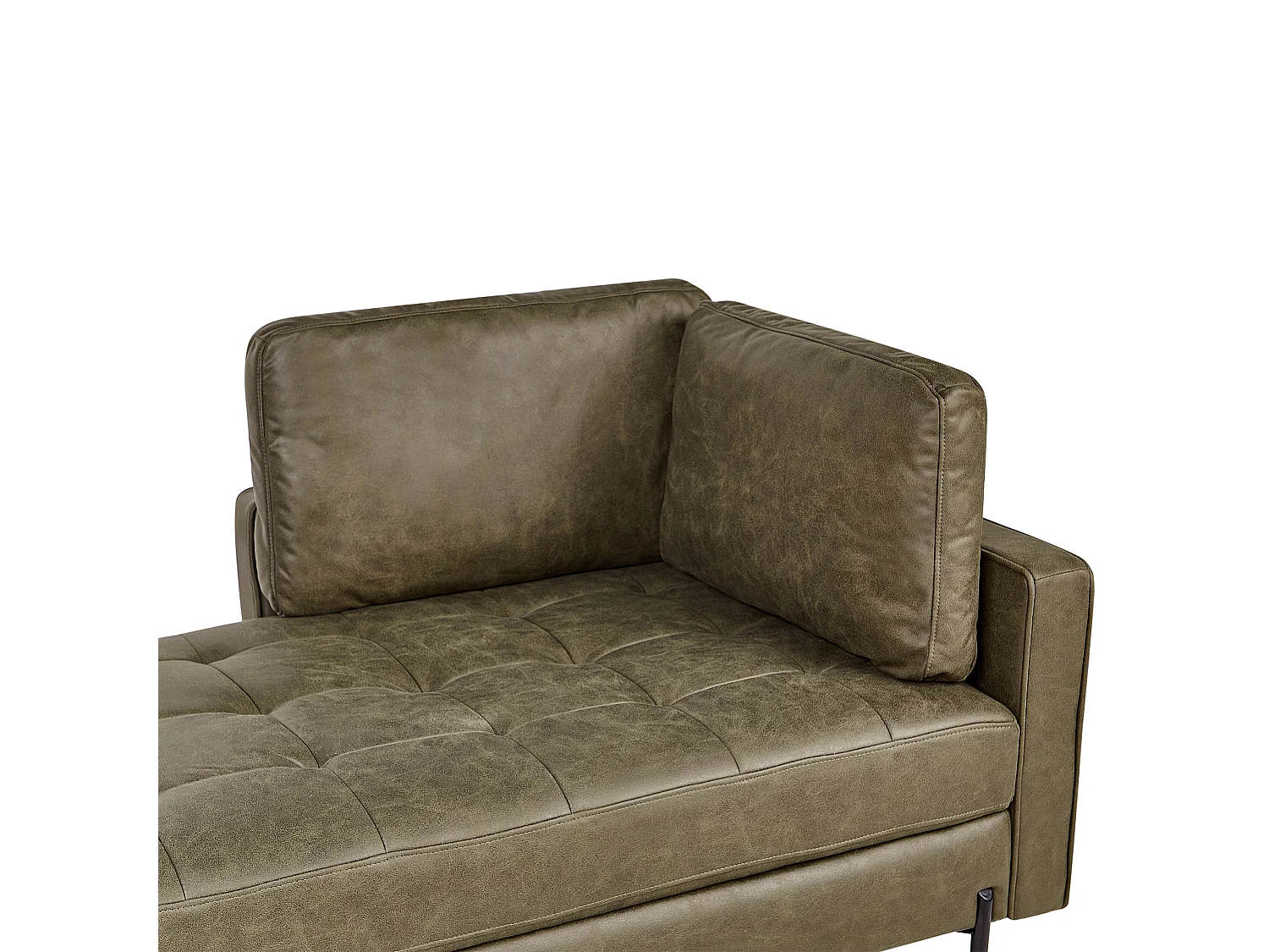 Chaise longue à direita REBAIS Pele sintética Verde